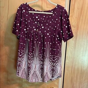 Women's Purple Polka Dot Top